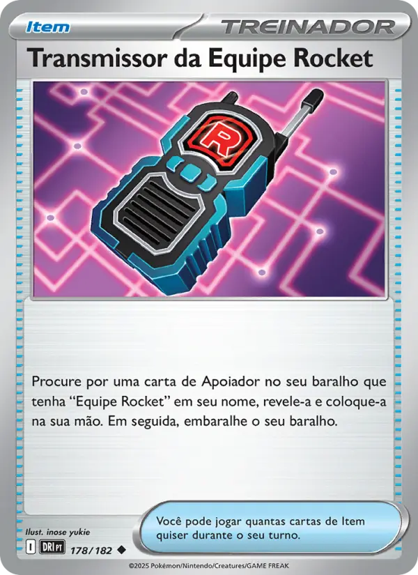 Carta Transmissor da Equipe Rocket, número 178/182 da coleção Rivais Predestinados