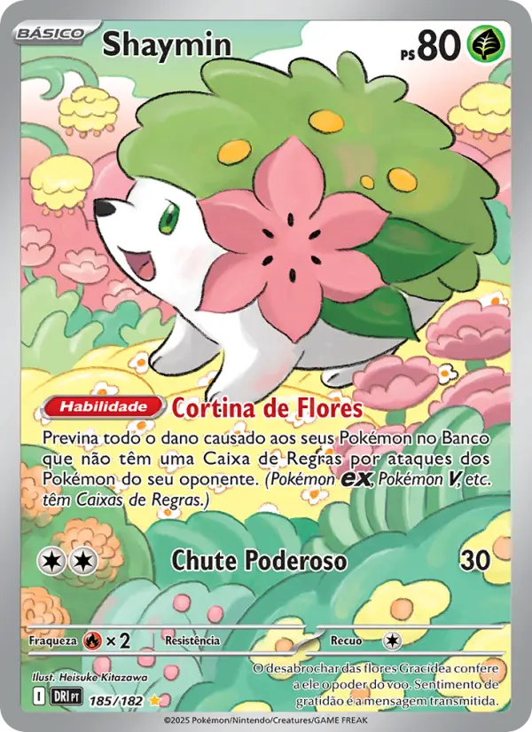 Carta Shaymin, número 185/182 da coleção Rivais Predestinados