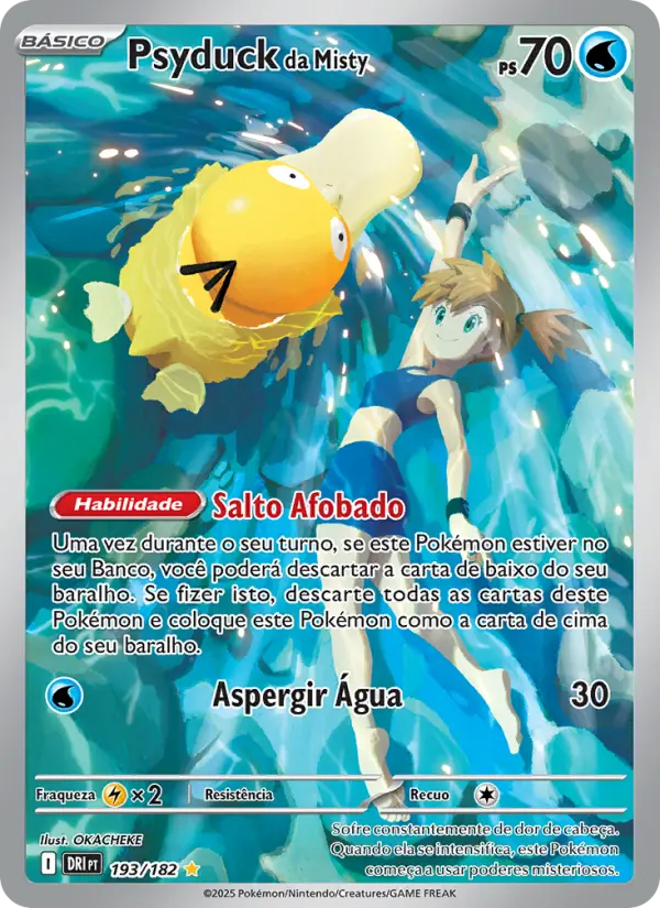 Carta Psyduck da Misty, número 193/182 da coleção Rivais Predestinados