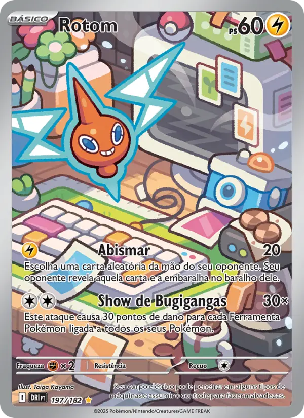 Carta Rotom, número 197/182 da coleção Rivais Predestinados