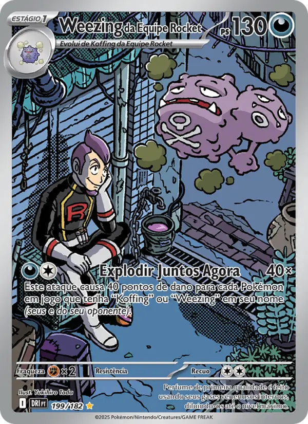 Carta Weezing da Equipe Rocket, número 199/182 da coleção Rivais Predestinados