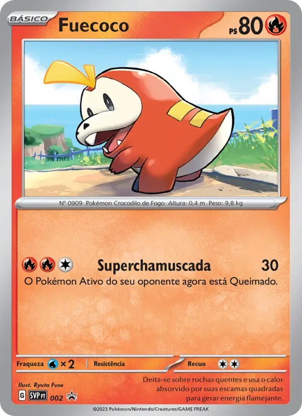 Carta Fuecoco, número 002/225 da coleção SVP Black Star Promos