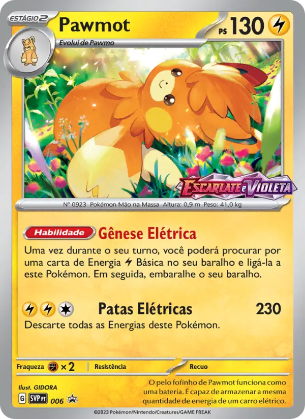 Carta Pawmot, número 006/225 da coleção SVP Black Star Promos