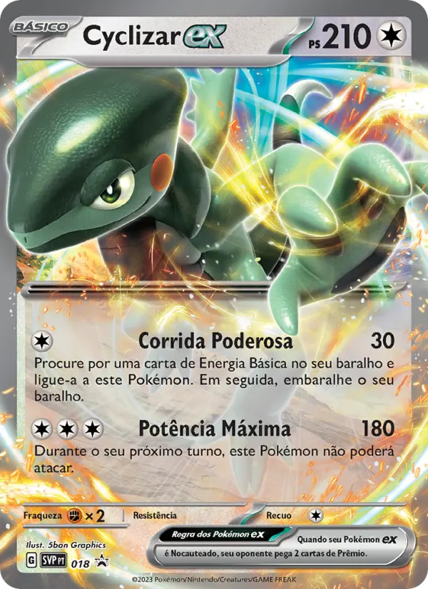 Carta Cyclizar ex, número 018/225 da coleção SVP Black Star Promos