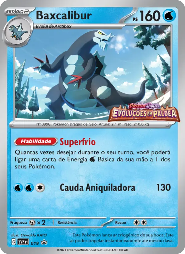 Carta Baxcalibur, número 019/225 da coleção SVP Black Star Promos