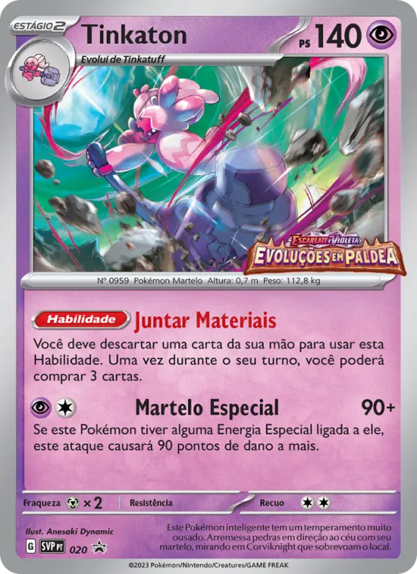 Carta Tinkaton, número 020/225 da coleção SVP Black Star Promos