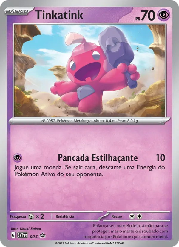 Carta Tinkatink, número 025/225 da coleção SVP Black Star Promos