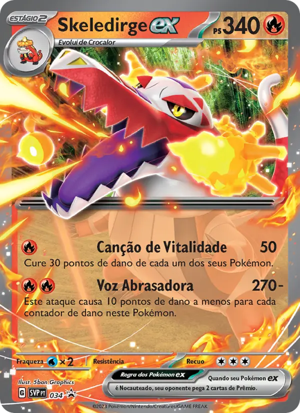 Carta Skeledirge ex, número 034/225 da coleção SVP Black Star Promos