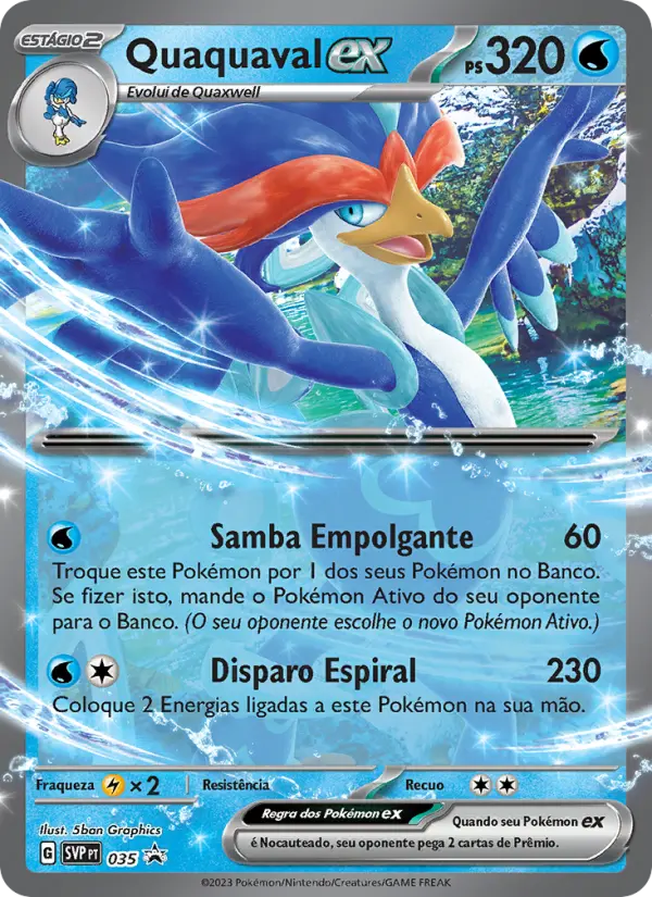 Carta Quaquaval ex, número 035/225 da coleção SVP Black Star Promos