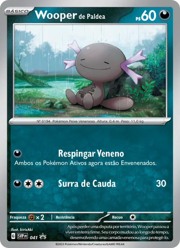 Carta Wooper de Paldea, número 041/225 da coleção SVP Black Star Promos