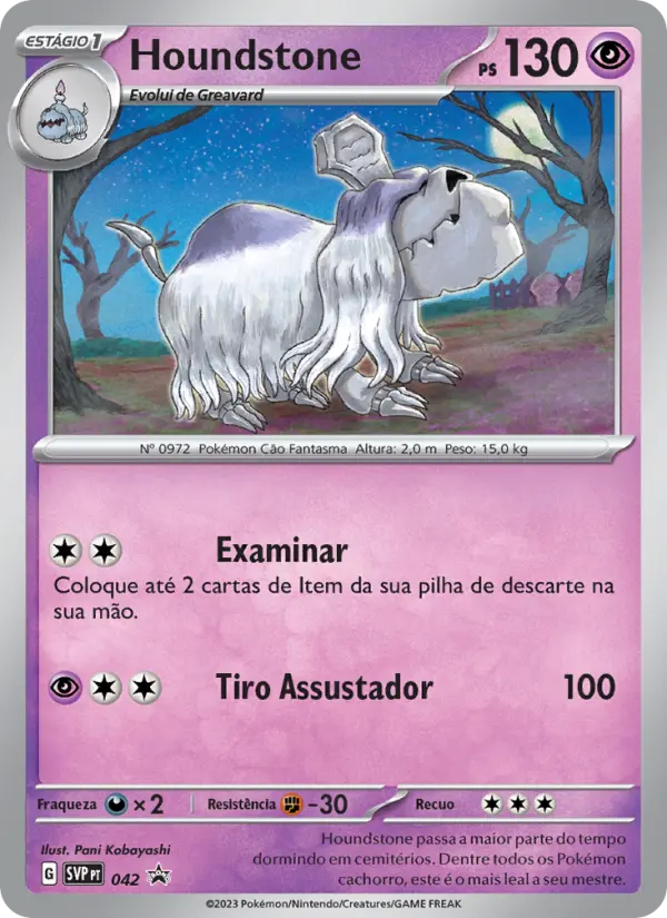 Carta Houndstone, número 042/225 da coleção SVP Black Star Promos
