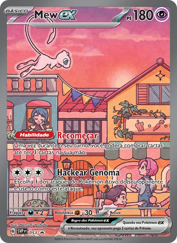 Carta Mew ex, número 053/225 da coleção SVP Black Star Promos