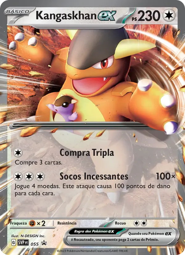 Carta Kangaskhan ex, número 055/225 da coleção SVP Black Star Promos