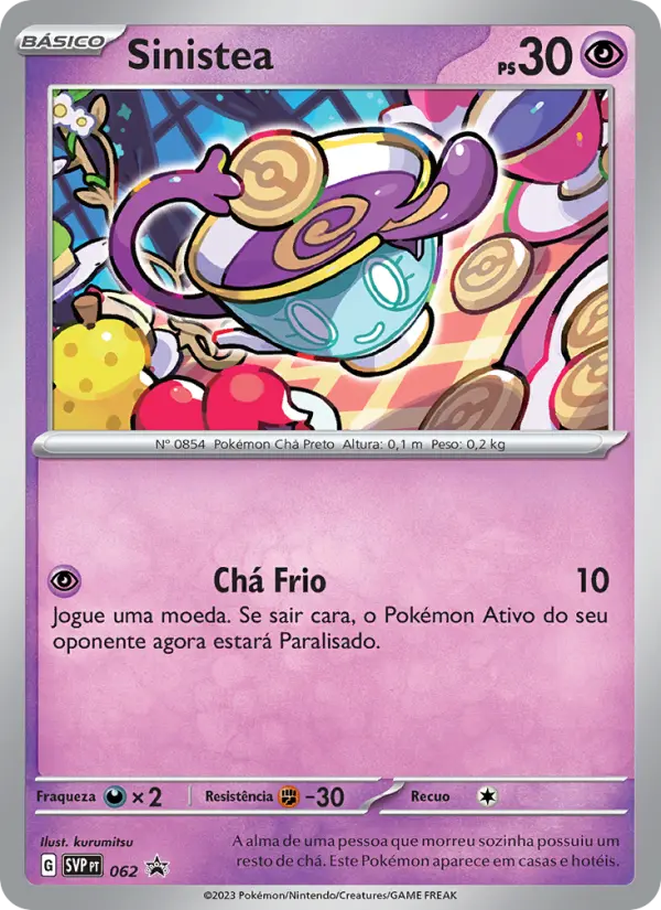 Carta Sinistea, número 062/225 da coleção SVP Black Star Promos