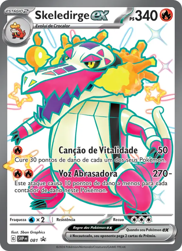 Carta Skeledirge ex, número 081/225 da coleção SVP Black Star Promos
