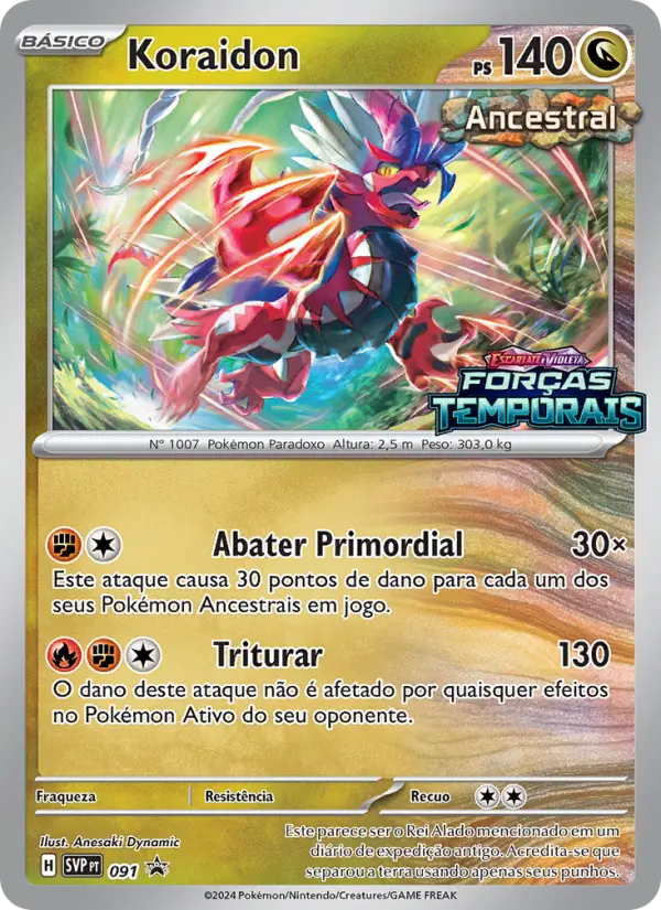 Carta Koraidon, número 091/225 da coleção SVP Black Star Promos