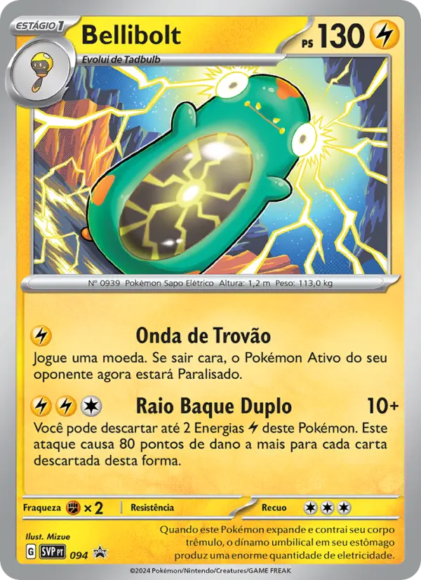 Carta Bellibolt, número 094/225 da coleção SVP Black Star Promos
