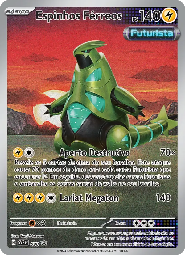 Carta Espinhos Férreos, número 098/225 da coleção SVP Black Star Promos