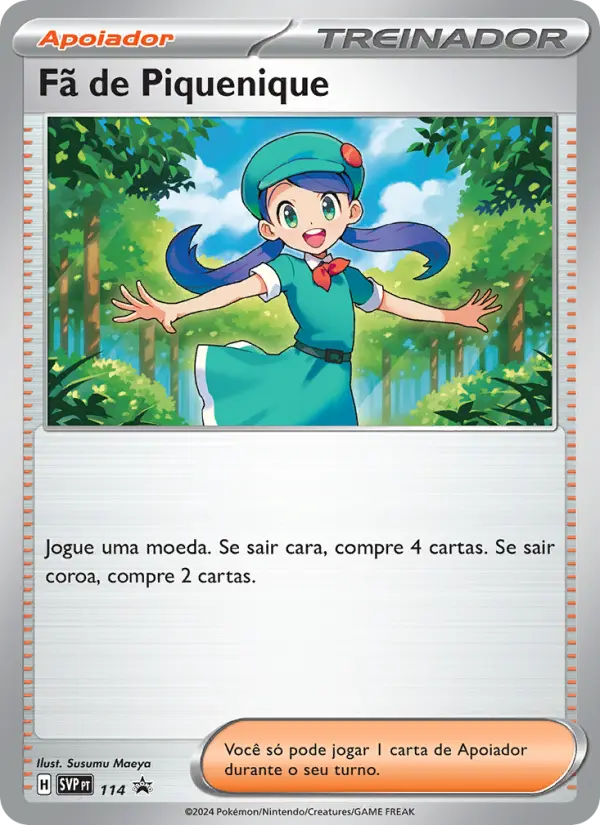 Carta Fã de Piquenique, número 114/225 da coleção SVP Black Star Promos