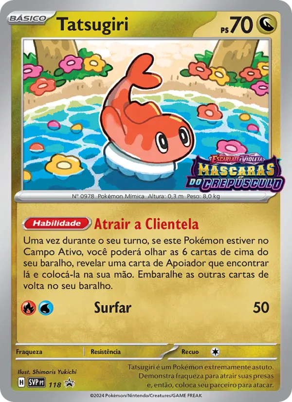Carta Tatsugiri, número 118/225 da coleção SVP Black Star Promos