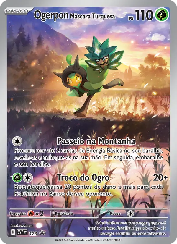 Carta Ogerpon Máscara Turquesa, número 123/225 da coleção SVP Black Star Promos