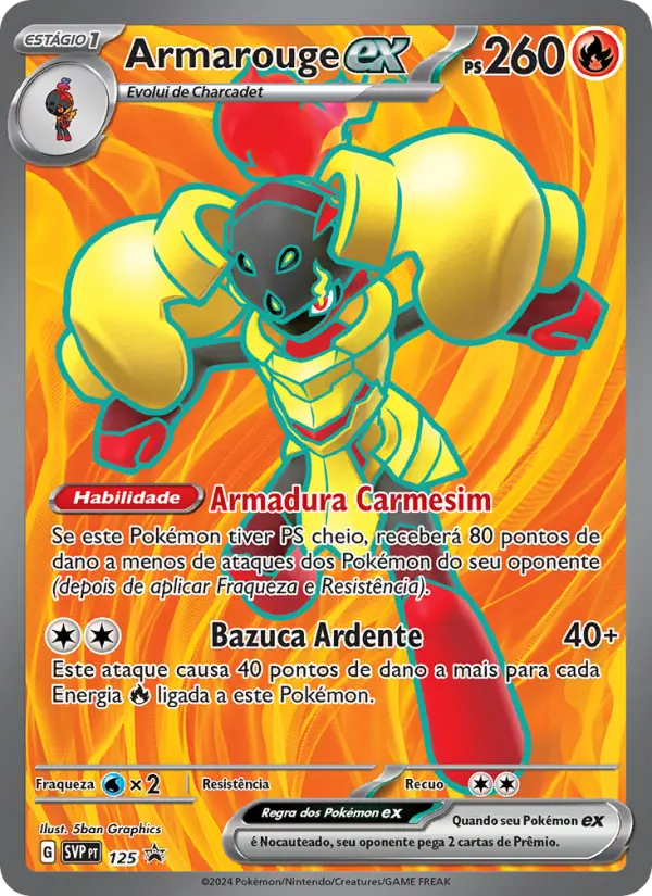 Carta Armarouge ex, número 125/225 da coleção SVP Black Star Promos