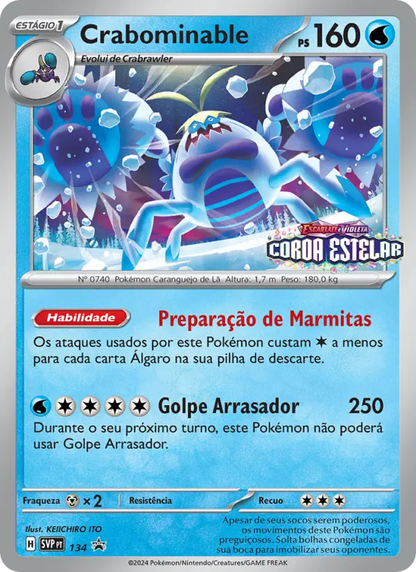 Carta Crabominable, número 134/225 da coleção SVP Black Star Promos