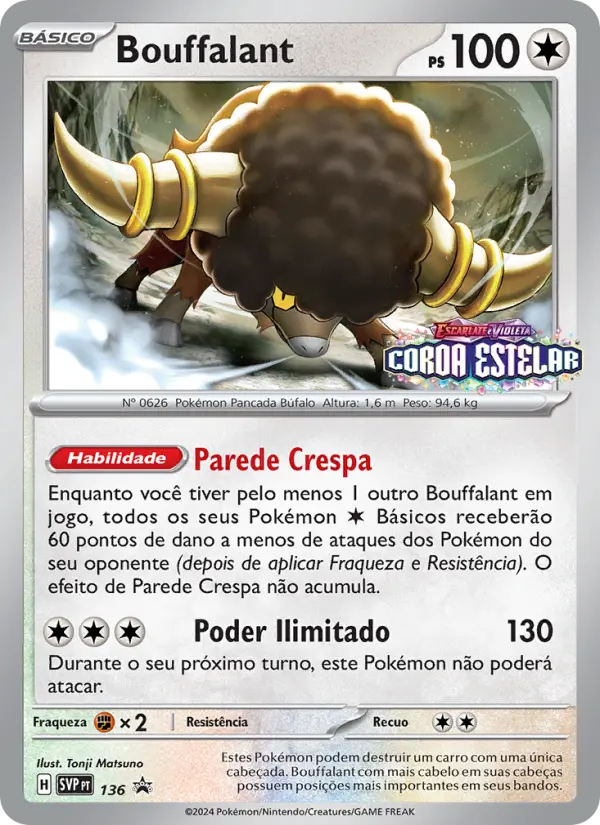 Carta Bouffalant, número 136/225 da coleção SVP Black Star Promos
