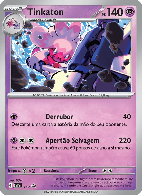 Carta Tinkaton, número 140/225 da coleção SVP Black Star Promos