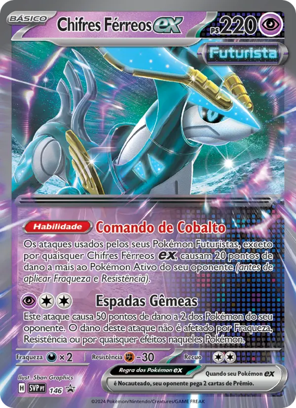 Carta Chifres Férreos ex, número 146/225 da coleção SVP Black Star Promos