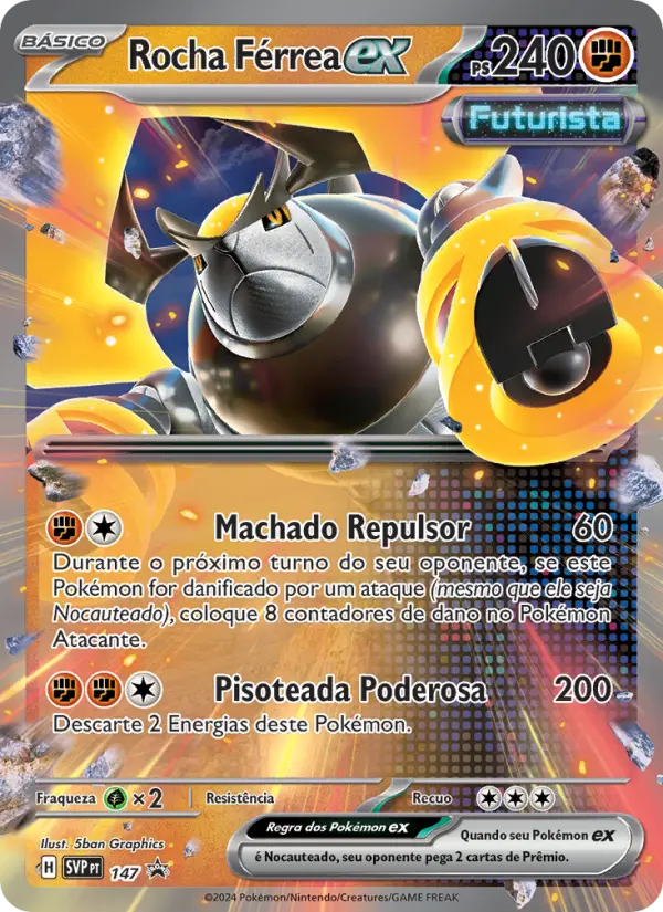 Carta Rocha Férrea ex, número 147/225 da coleção SVP Black Star Promos