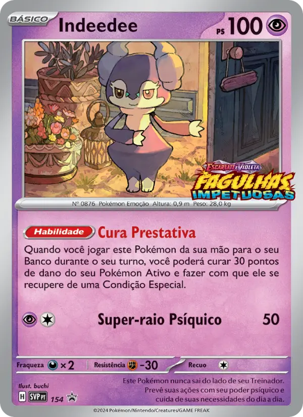 Carta Indeedee, número 154/225 da coleção SVP Black Star Promos
