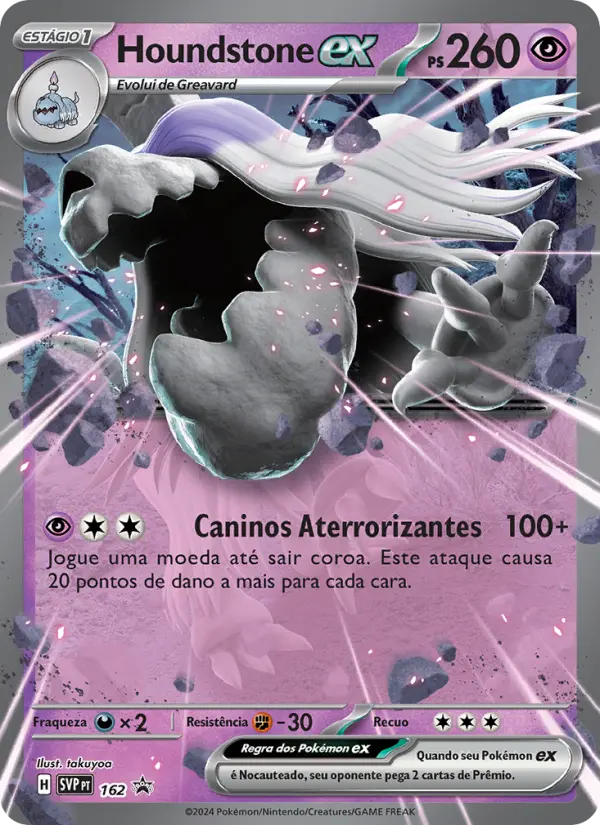 Carta Houndstone ex, número 162/225 da coleção SVP Black Star Promos