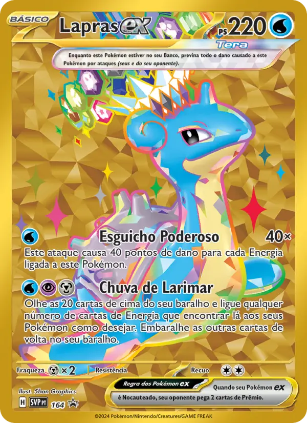 Carta Lapras ex, número 164/225 da coleção SVP Black Star Promos