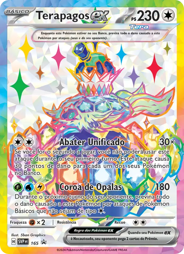 Carta Terapagos ex, número 165/225 da coleção SVP Black Star Promos