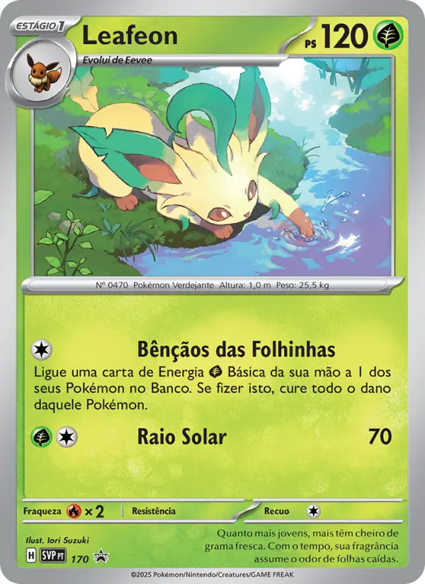 Carta Leafeon, número 170/225 da coleção SVP Black Star Promos