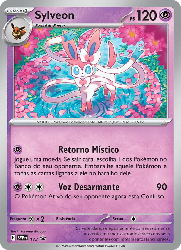 Carta Sylveon, número 172/225 da coleção SVP Black Star Promos