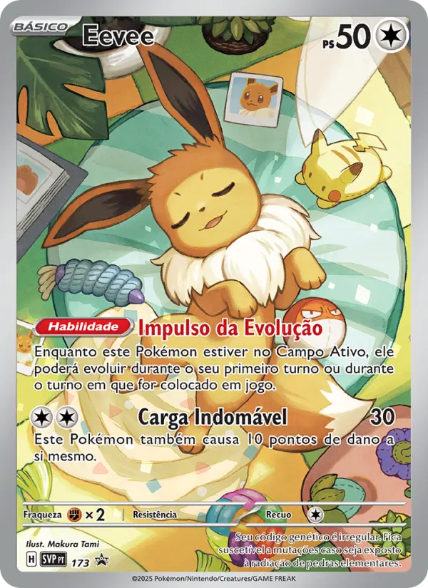Carta Eevee, número 173/225 da coleção SVP Black Star Promos