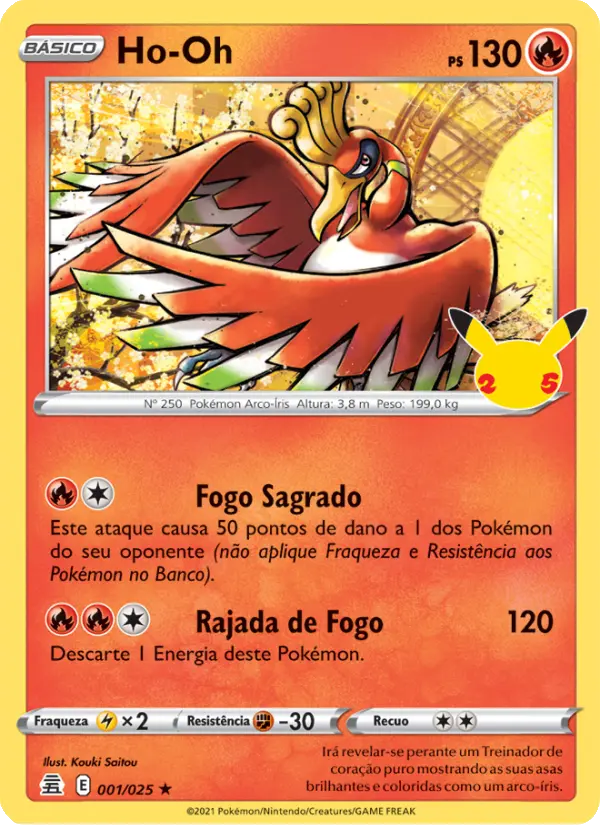 Carta Ho-Oh, número 1/25 da coleção Celebrações
