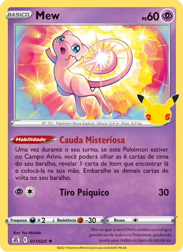Carta Mew, número 11/25 da coleção Celebrações