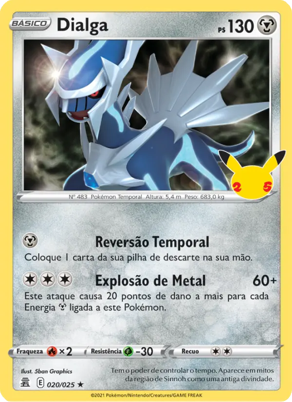 Carta Dialga, número 20/25 da coleção Celebrações