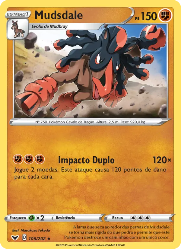 Carta Mudsdale, número 106/202 da coleção Espada e Escudo