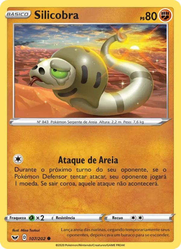 Carta Silicobra, número 107/202 da coleção Espada e Escudo