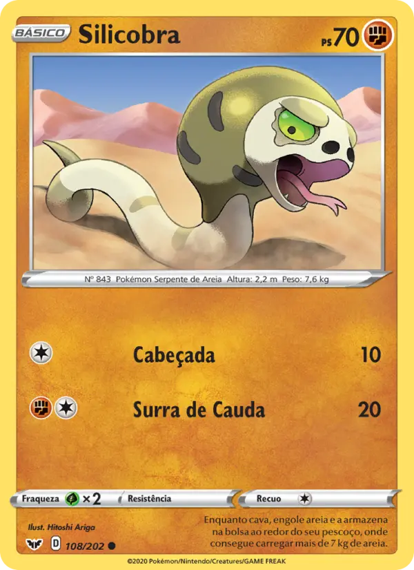 Carta Silicobra, número 108/202 da coleção Espada e Escudo