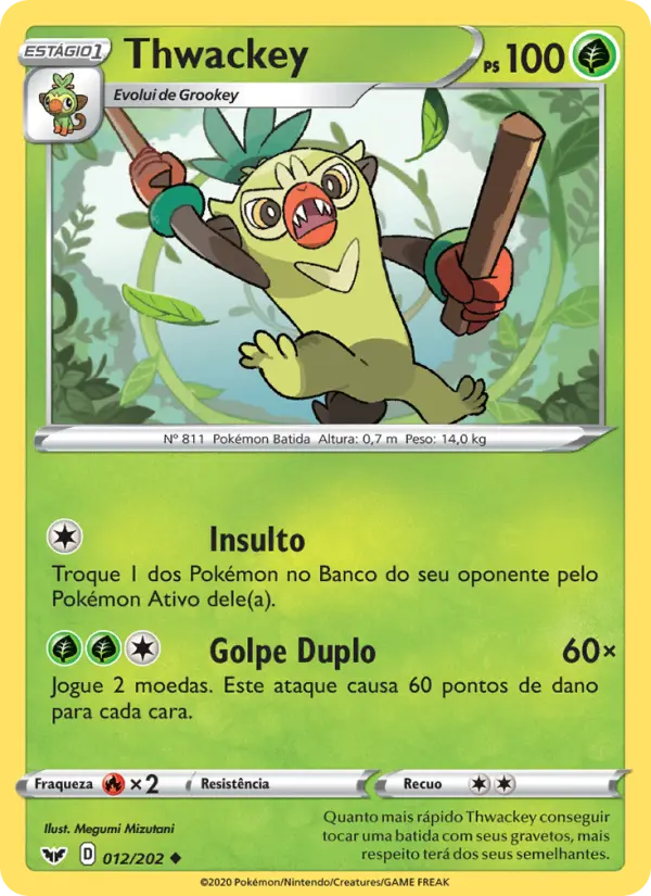 Carta Thwackey, número 12/202 da coleção Espada e Escudo