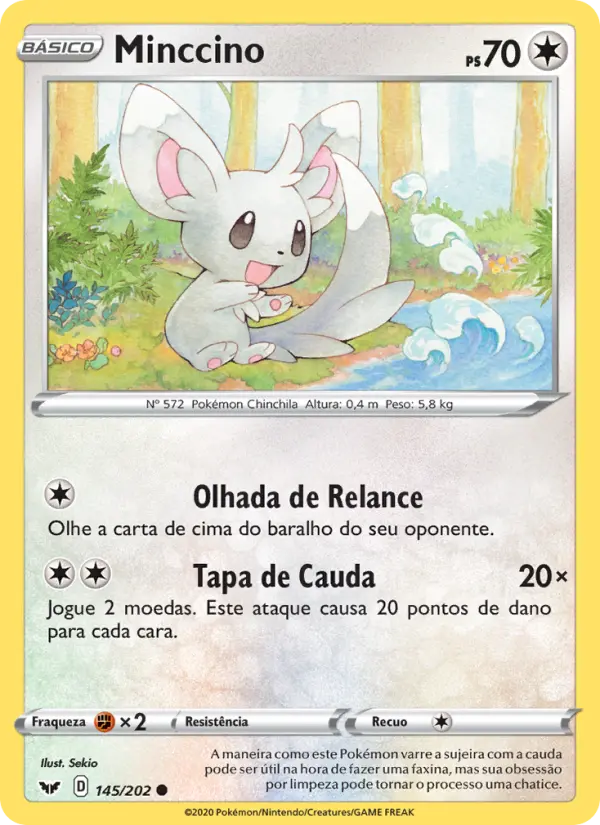 Carta Minccino, número 145/202 da coleção Espada e Escudo