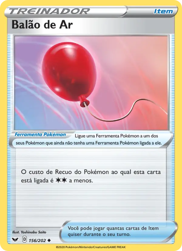 Carta Balão de Ar, número 156/202 da coleção Espada e Escudo