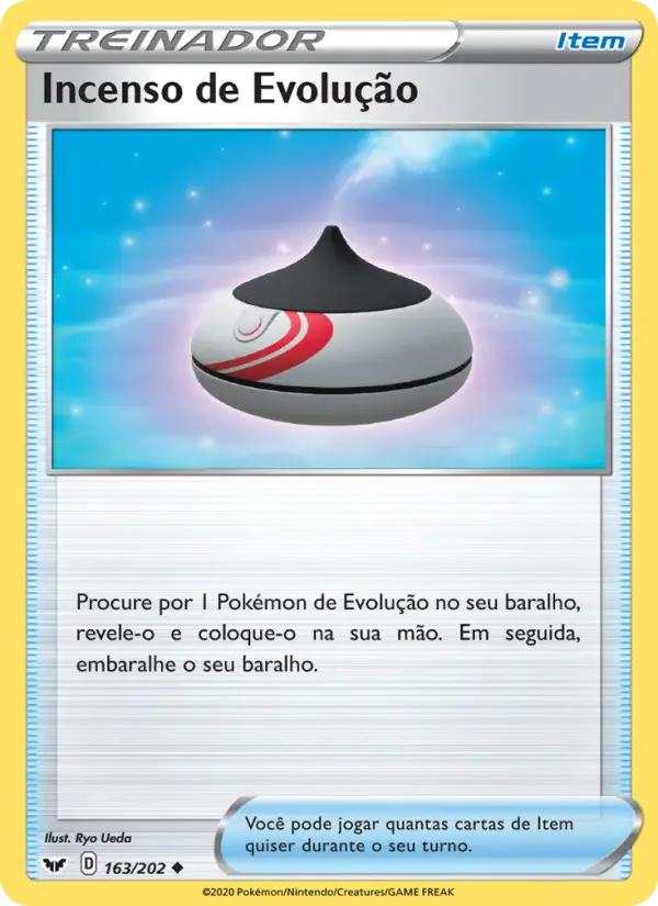 Carta Incenso de Evolução, número 163/202 da coleção Espada e Escudo