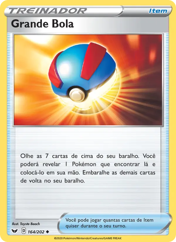 Carta Grande Bola, número 164/202 da coleção Espada e Escudo