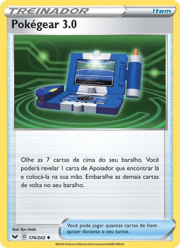 Carta Pokégear 3.0, número 174/202 da coleção Espada e Escudo